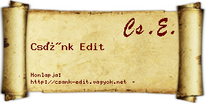 Csánk Edit névjegykártya